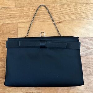 After Five Black Evening Bag Black Clutch Gold Chain Vintage